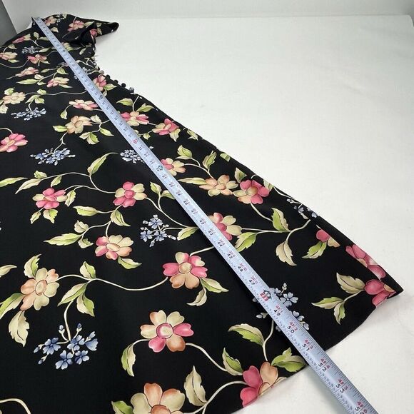 Vintage Talbots 100% Silk Floral Maxi Dress Retro preppy feminine - Picture 8 of 12